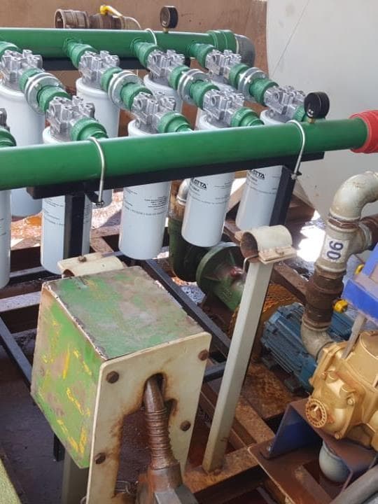 Sistema de ultrafiltração em operação